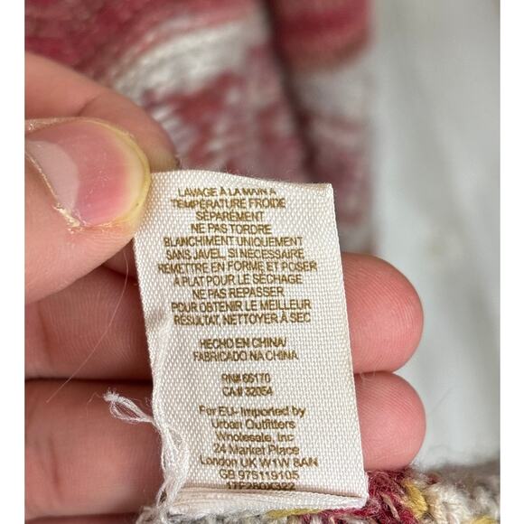 Free People Women’s S Orange Cream Yesterdays Smile Boho Maxi Knit Cardigan Rare - Picture 7 of 7